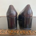 Franco Sarto  Brown Loafer Faux Alligator Embossed Buckle Block Heel Pumps Sz 10 Photo 4