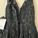 Mac Duggal  Floral Embroidered Illusion V-Neck Gown Black Maxi Dress NEW Size 2 Photo 11