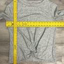 Loft Heather Gray with Black Speckles Ruched/Tie Front Sweatshirt Size Small Photo 7