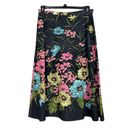 Anne Klein AK  Blue Corduroy Sequins and Floral Design A-Line Midi Skirt Size 10 Photo 4