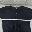 Style & Co  Short Sleeve Black Button Down Front Tie Top Sz PL Photo 8