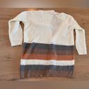 Pink Lily  striped open cardigan ivory brown gray size small Photo 8