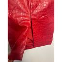 Naked Wardrobe  Women's Size XS Crocodile Midi Skirt Red Vegan Leather Slit NWT Photo 4