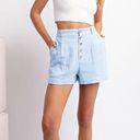 ee:some Periwinkle High Rise Button Front Shorts Photo 1