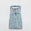 ZARA dress denim jeans sleeveless mini bandeau Photo 4