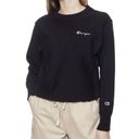 Champion  Fleece Pullover Sweatshirt Black MEDIUM Reverse Weave embroidered Logo Photo 1