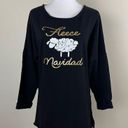 Crown & Ivy NEW Fleece Navidad Black Christmas Sweatshirt - Medium Photo 1