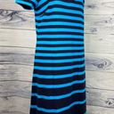 Talbots  Shift Dress Womens M Lace Up Neck Nautical Stripe Blue Sailor Short Slvs Photo 1