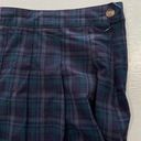 American Eagle New  Plaid Pleated Skirt Navy Blue Size 14 Photo 9