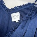 MISA Los Angeles Tayla Navy Ruffle Off The Shoulder Midi Wrap Dress Photo 7