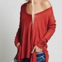 Free People  pink waffle knit thermal tunic top Photo 2