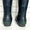 Polo  Ralph Lauren Tall Rubber Rain Boots Blue Green Shoe Size 10 Photo 4