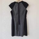 Rebecca Taylor  gray sheath dress with black leather Size 4 Photo 5