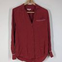 Equipment  100% Silk Long Sleeve Button Down Blouse Size XS Preowned FLAWED DIY Photo 0