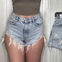 ZARA  High Rise Distressed Ripped Denim Shorts size 4 Photo 0