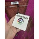 Daydreamer  Argyle Cardigan Women XL NEW Fuchsia Sunset Wool Blend Y2K Retro Photo 5