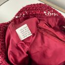 Vintage 90s Y2K Red Crochet Circle Dangle Sequin Slouchy Shoulder Bag Purse Photo 8