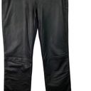 DKNY  Black Mixed Media Leather Straight Leg Pants 6 Photo 5