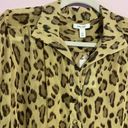 Nine West NEW  Blouse XS Cheetah Print Button Collar Long Sleeve Chiffon Top Photo 1