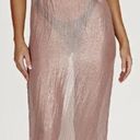 Meshki NWT  Phoebe Sleeveless Slit Sheer Iridescent Maxi Dress Taupe Women's XS Photo 0