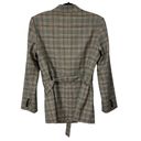 BCBGMAXAZRIA  Plaid Belted Long Blazer with Shoulder Pads, Womens XL, NWT Photo 7