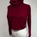 Gymshark  Funnel Neck Cropped Women’s Workout Hoodie Burgundy Red Exercise Small Photo 0