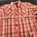 Ariat  L Pink Cowgirl Western Rodeo Flannel Button Down Photo 4