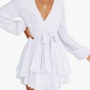 White Long Sleeve Dress Size M Photo 0