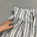 Madewell  Linen-Cotton Paperbag Pants in Dark Baltic Stripe Size 8 EUC Photo 7