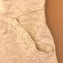 Kensie 100% Linen Burlap Lace Pocket Short Sleeve Dress Tan Beige Medium Photo 3