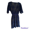 Chelsea and Violet  Women's Blue Lace Overlay Belted Dress  Photo 4