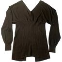 Good American  Cardigan Black Double V-neck Long Ribbed Waist Size 0 Photo 4