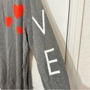 Torrid  Love Hearts Gray Red Long Raglan Sleeves Pullover Crew Sweater Top Size 4 Photo 5