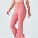 Halara NEW  Crossover High Waist Super Flare Leggings Back Pocket Pink Size Small Photo 0