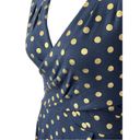 Maeve Anthropologie  Ophira Faux Wrap Fit & Flare Blue and Gold Dot Dress Small Photo 8