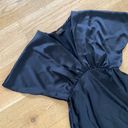 Renee C  Satin Empire Column Gown in Black Photo 2