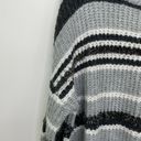 a.n.a  A New Approach Sweater Womens LARGE Grey Black White Striped Knit Pullover Photo 1