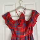 Tularosa  Red Plaid Ruffle Mini Dress Halter Picnic Summer Revolve Small Photo 2