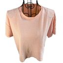 Marine layer  Cropped Textured Stripe Crew Neck Top Peach Size Small Photo 2