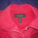 Ralph Lauren Lauren Jeans Co. Jean‎ jacket Women's Orange Red denim  sz. SP Photo 2