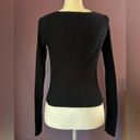 Aeropostale  Black Cardigan Ribbed Long Sleeve Sweater size Small Cute Minimalist Photo 2