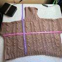 Love Tree Women M Turtleneck Cropped Sweater Mauve Cable Knit (3/4 Sleeves) Photo 4