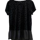 Adrianna Papell NWT  Black Velvet Peplum Top Size Large Photo 2