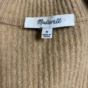 Madewell  Merino Wool Blend Quarter Zip Popover Sweater Size Medium Camel Pockets Photo 2