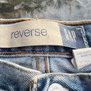 Gap  reverse High Waisted Boyfriend Straight Leg Light Wash Distressed Jeans Photo 5