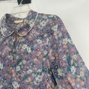 Modcloth  Lavender Purple Floral Chiffon Peplum Top Boho Cottagecore Sheer Size M Photo 5