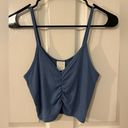 Full Tilt Blue Ruched Tank Top Photo 0