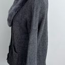 Joie sweater size Small gray cardigan rabbit fur removable Photo 3