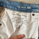 American Eagle  Blue Light Wash Whiskered Cotton Baggy Jeans Size 16 Short Photo 8