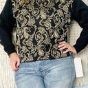 Polo Vintage paisley floral metallic banded waist  neck sweater NWT size M medium Photo 0